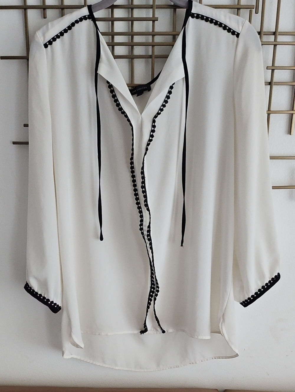 The Limited White Blouse with Black Trim